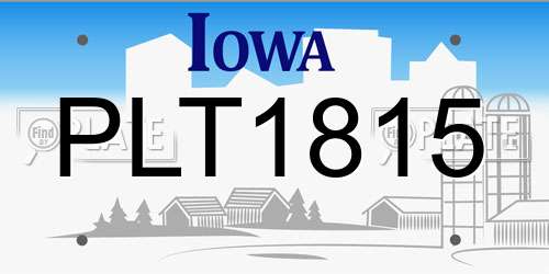 PLT1815 Iowa License Plate