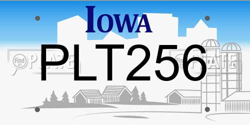 PLT256 Iowa License Plate