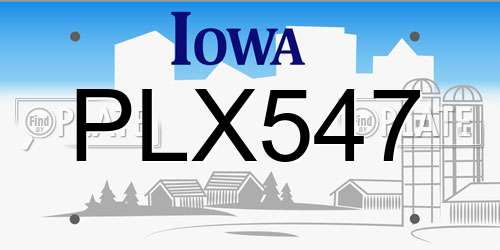PLX547 Iowa License Plate