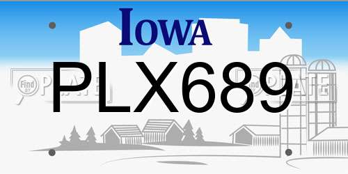 PLX689 Iowa License Plate