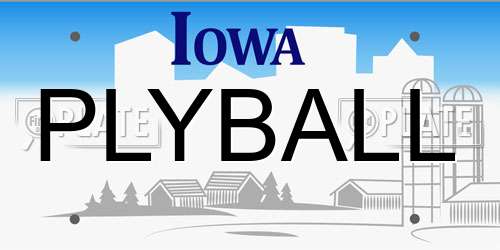 PLYBALL Iowa License Plate