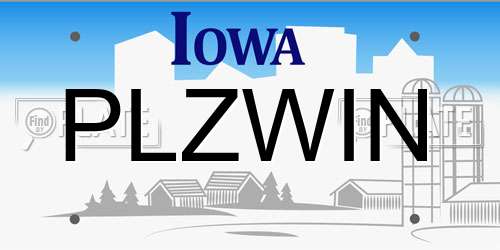 PLZWIN Iowa License Plate