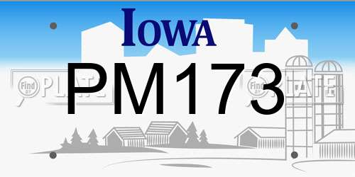 PM173 Iowa License Plate