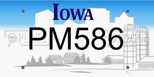 PM586 Iowa License Plate