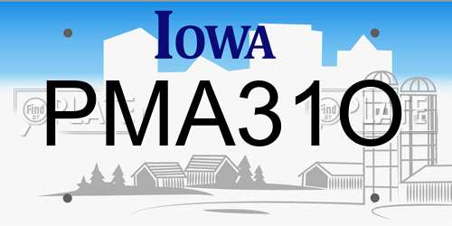 PMA31O Iowa License Plate