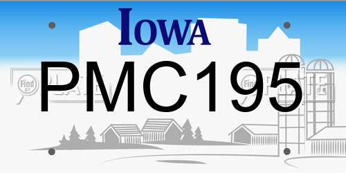 PMC195 Iowa License Plate