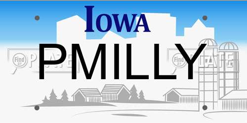 PMILLY Iowa License Plate