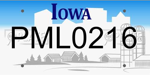 PML0216 Iowa License Plate