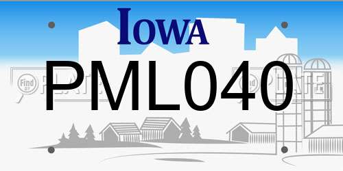 PML040 Iowa License Plate