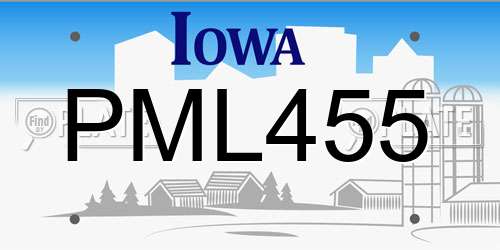 PML455 Iowa License Plate