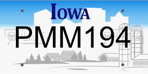 PMM194 Iowa License Plate