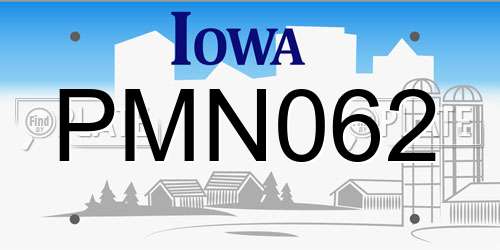 PMN062 Iowa License Plate