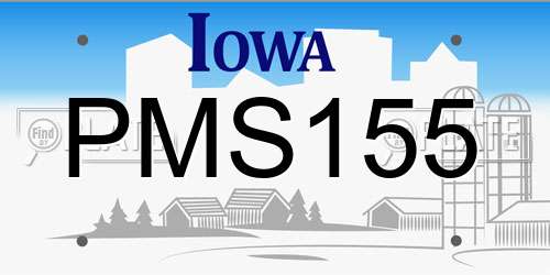 PMS155 Iowa License Plate