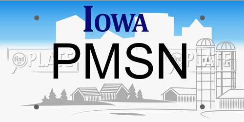 PMSN Iowa License Plate