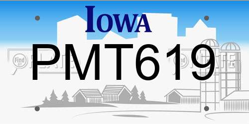 PMT619 Iowa License Plate