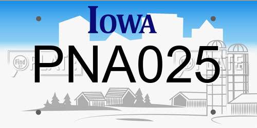 PNA025 Iowa License Plate