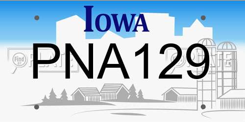 PNA129 Iowa License Plate