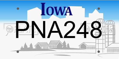 PNA248 Iowa License Plate
