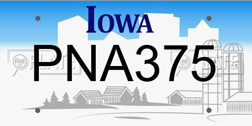 PNA375 Iowa License Plate