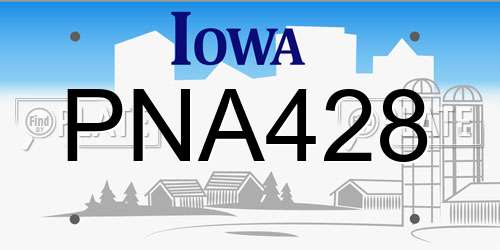 PNA428 Iowa License Plate
