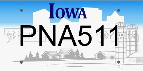PNA511 Iowa License Plate