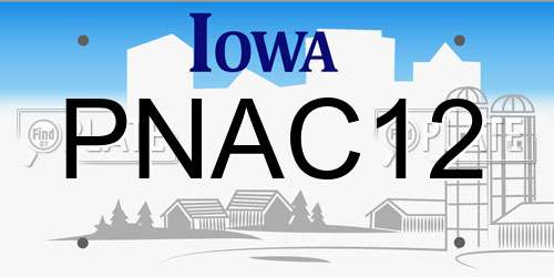 PNAC12 Iowa License Plate