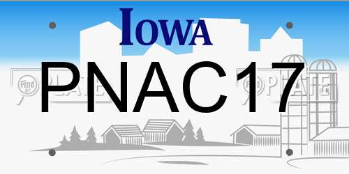 PNAC17 Iowa License Plate