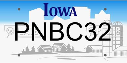 PNBC32 Iowa License Plate