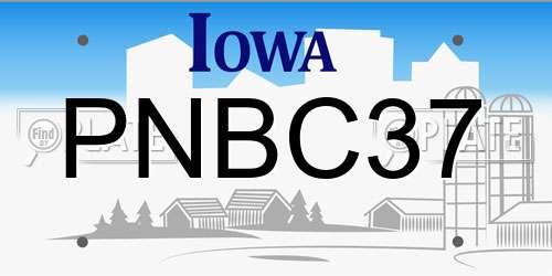 PNBC37 Iowa License Plate
