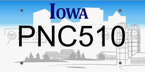PNC510 Iowa License Plate