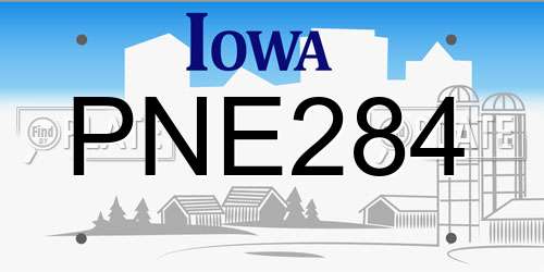 PNE284 Iowa License Plate