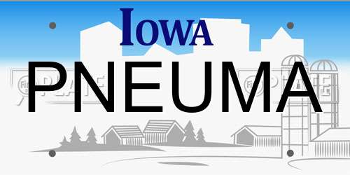 PNEUMA Iowa License Plate