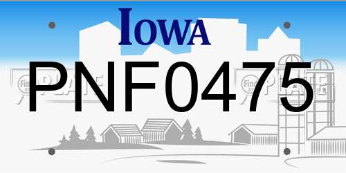 PNF0475 Iowa License Plate