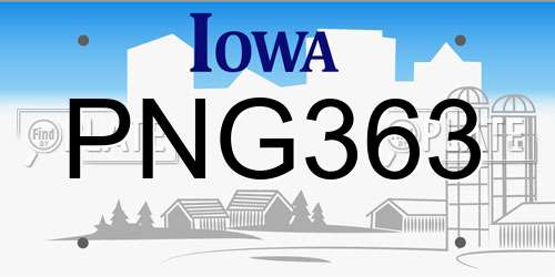 PNG363 Iowa License Plate