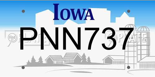 PNN737 Iowa License Plate
