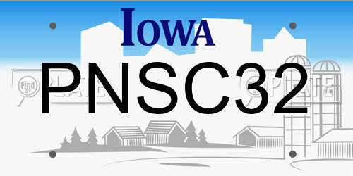 PNSC32 Iowa License Plate