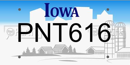 PNT616 Iowa License Plate