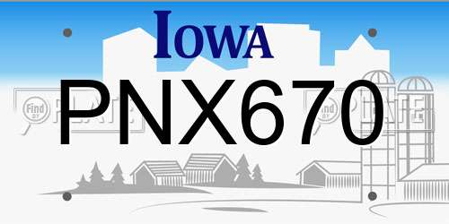 PNX670 Iowa License Plate