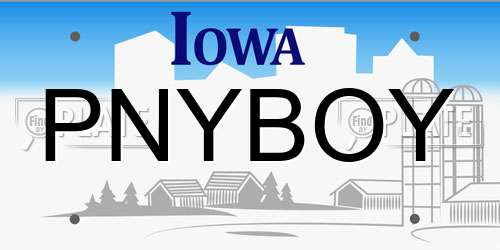 PNYBOY Iowa License Plate