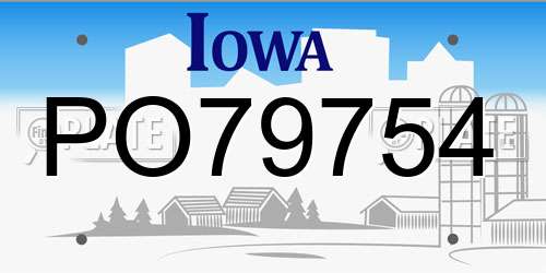 PO79754 Iowa License Plate
