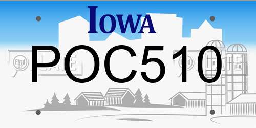 POC510 Iowa License Plate