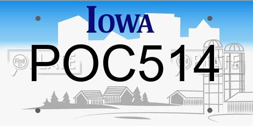 POC514 Iowa License Plate