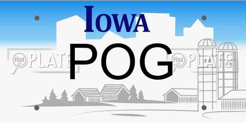 POG Iowa License Plate