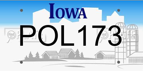 POL173 Iowa License Plate