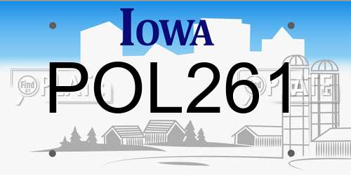 POL261 Iowa License Plate