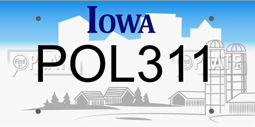 POL311 Iowa License Plate