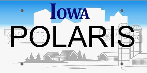 POLARIS Iowa License Plate