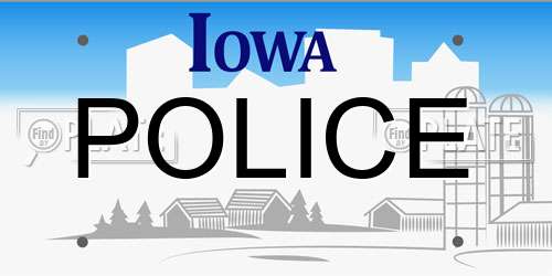 POLICE Iowa License Plate