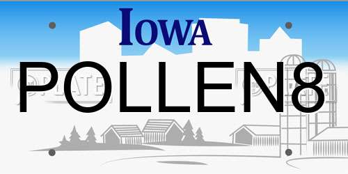 POLLEN8 Iowa License Plate
