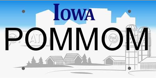 POMMOM Iowa License Plate